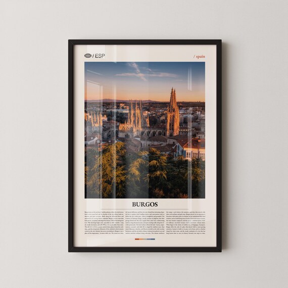 Burgos Spain Cathedral Sunset Cityscape Travel Photography Poster