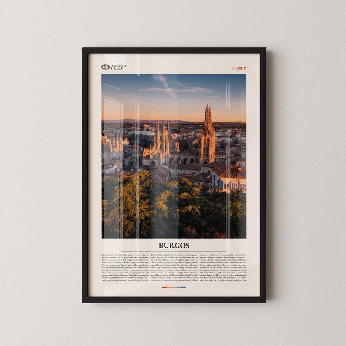 Burgos Spain Cathedral Sunset Cityscape Travel Photography Poster