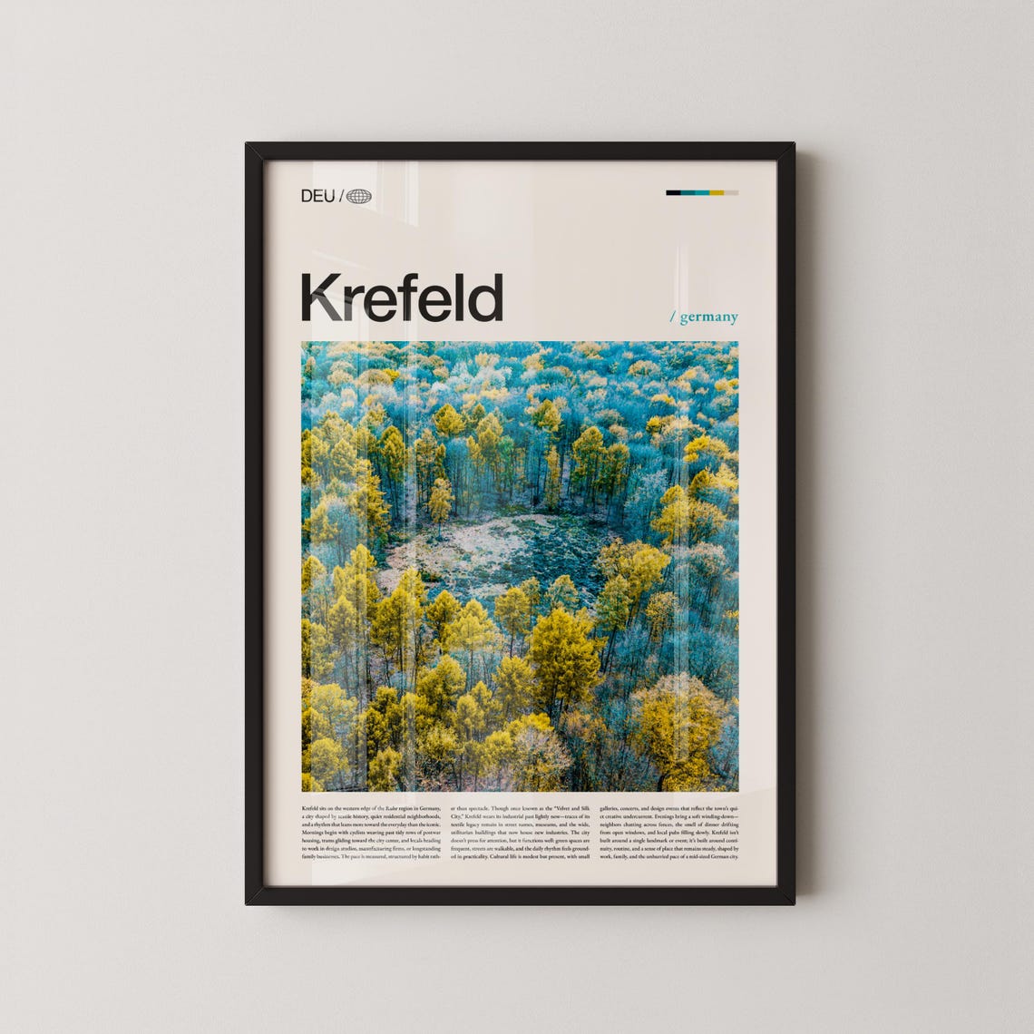 Krefeld Germany Forest Canopy Big Title Editorial Travel Poster