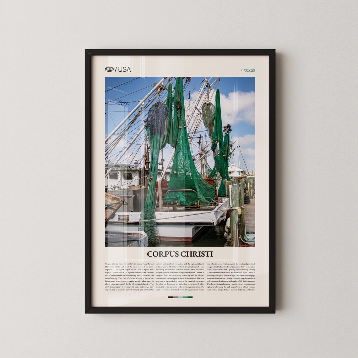 Corpus Christi Texas Shrimp Boat Harbor Waterfront Photography Poster