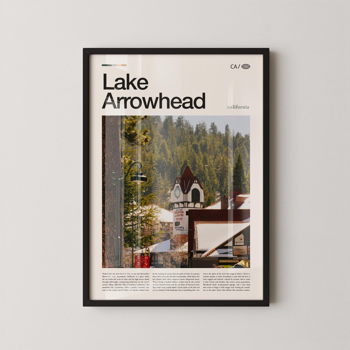Lake Arrowhead California Village Clock Tower Editorial Photo Poster
