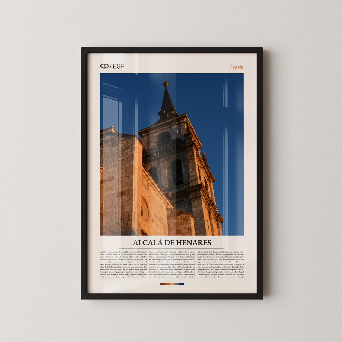 Alcala De Henares Spain Golden Hour Bell Tower Travel Poster