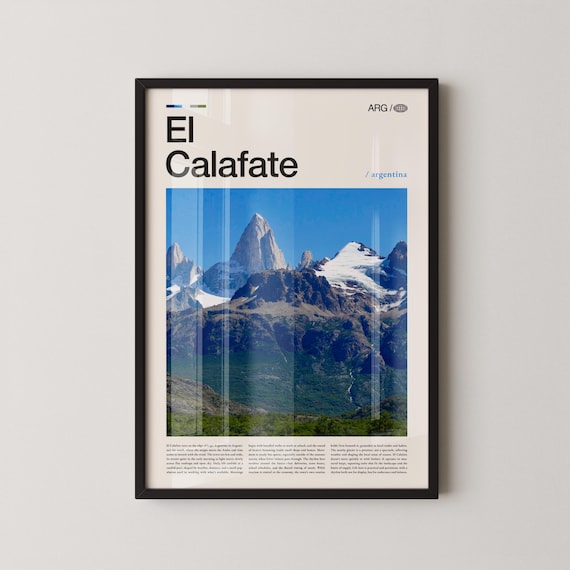 El Calafate Argentina Patagonia Andes Peaks Mountain Travel Poster