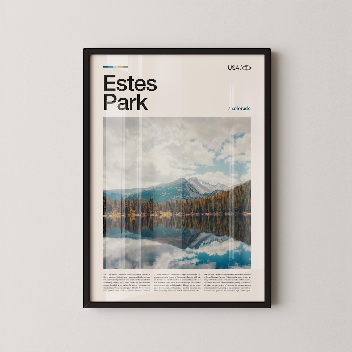 Estes Park Colorado Rocky Mountain Lake Reflection Photo Poster