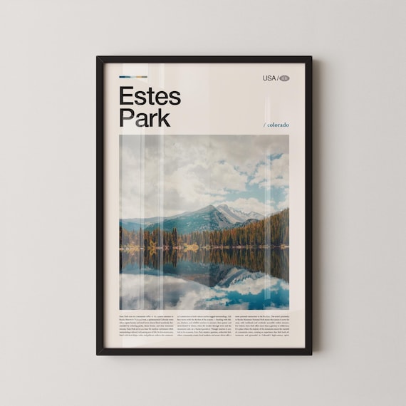 Estes Park Colorado Rocky Mountain Lake Reflection Photo Poster