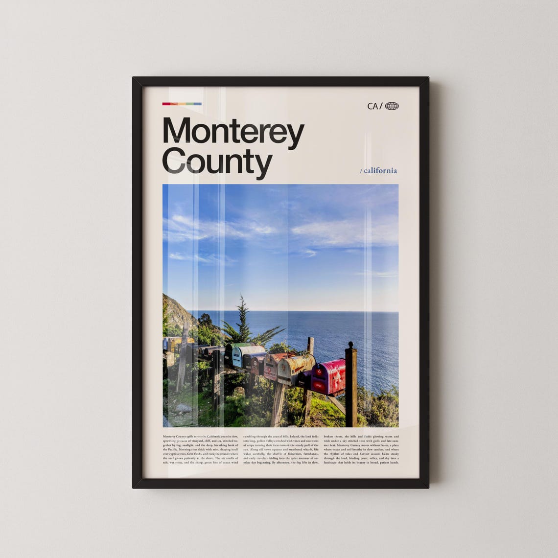 Monterey County California Coastal Mailboxes Ocean Photo Poster