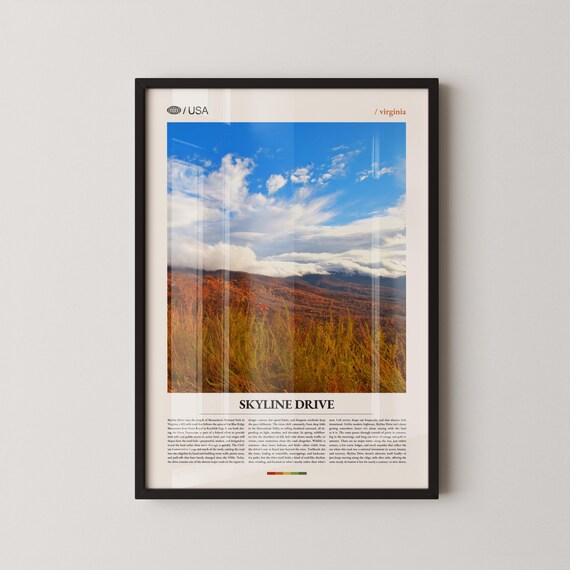 Skyline Drive Virginia Blue Ridge Mountains Autumn Scenery Poster
