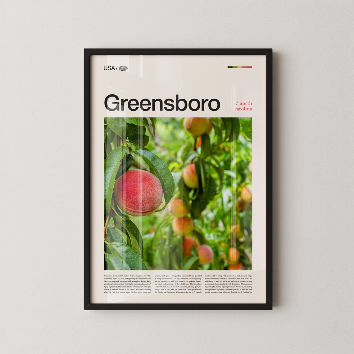 Greensboro North Carolina Juicy Peaches Orchard Photo Travel Poster