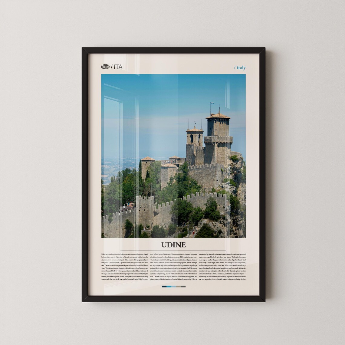 Udine Italy Hilltop Fortress Castle Photography Travel Poster