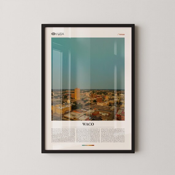 Waco Texas City Center Sunset Rooftops Cityscape Photo Poster