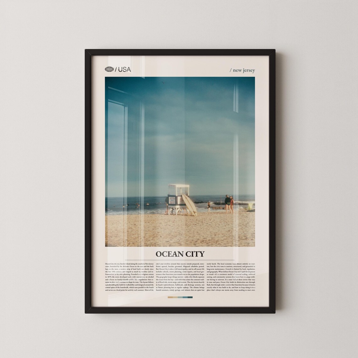 Ocean City New Jersey Lifeguard Stand Beach Day Travel Poster