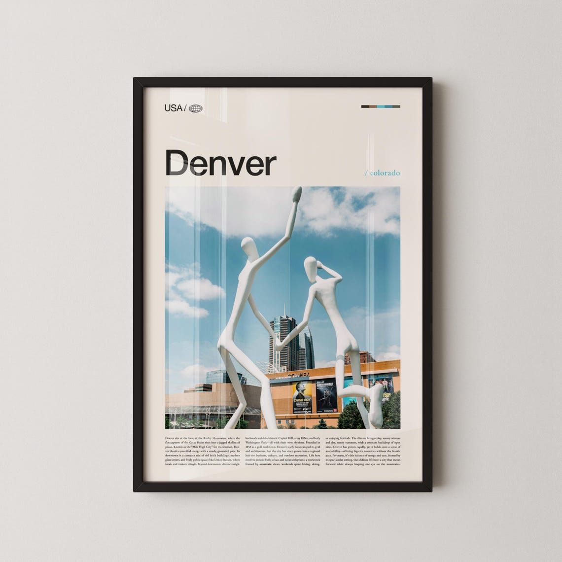 Denver Colorado Dancers Sculpture Public Art Photo Travel Poster