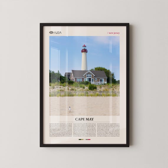 Cape May New Jersey Coastal Town Travel Poster