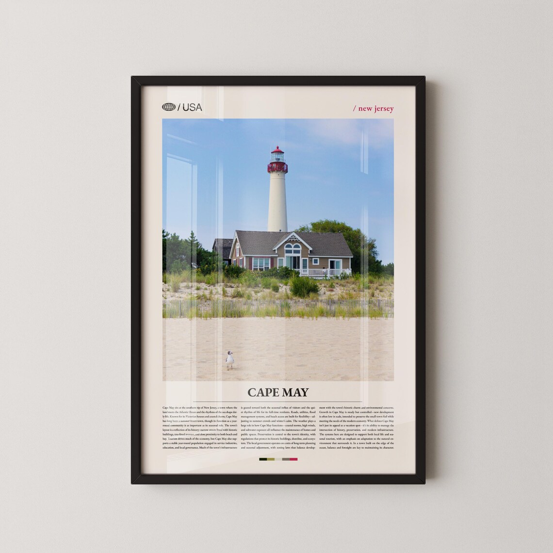Cape May New Jersey Coastal Town Travel Poster