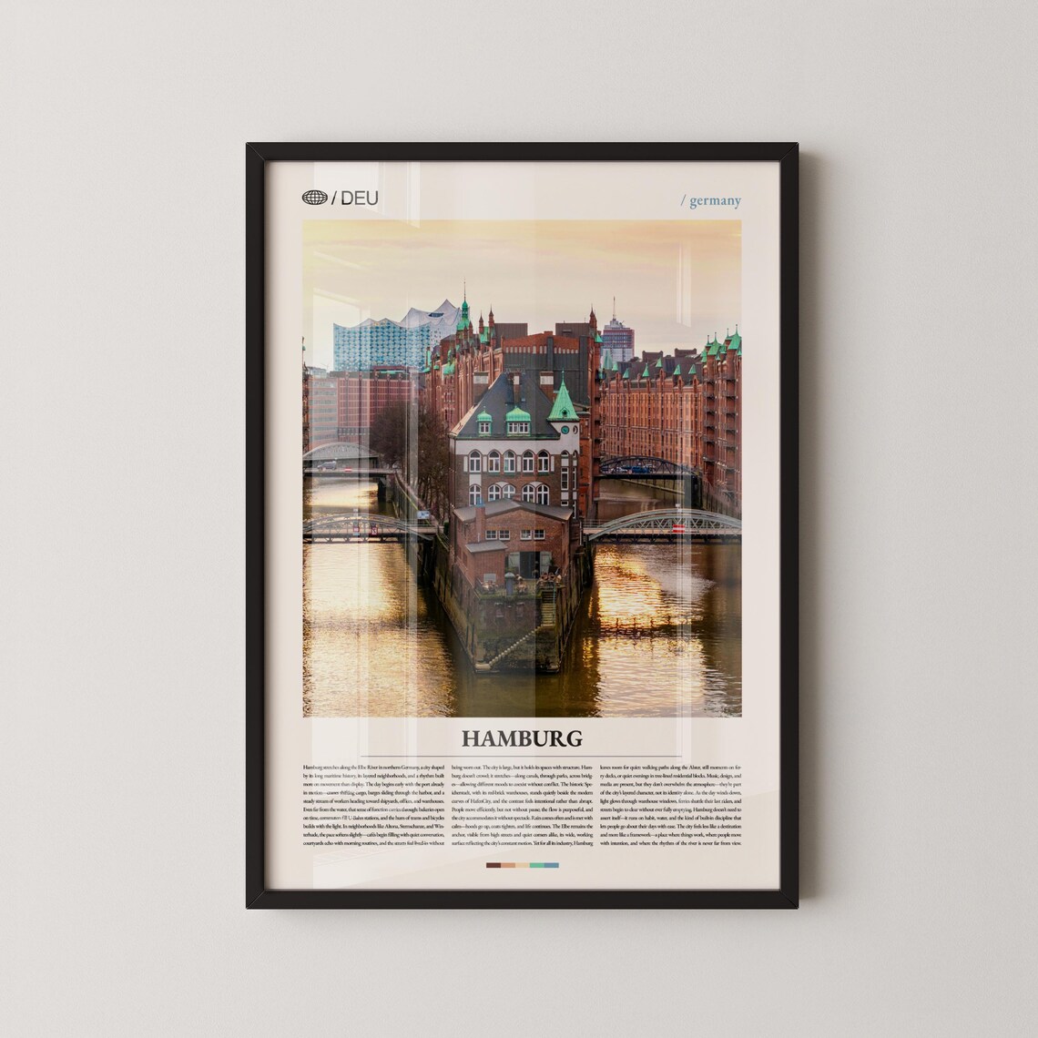 Hamburg Germany Wall Art Historic Cityscape And Alster Lake Sunset Print Poster Scenic European Photography Urban Decor