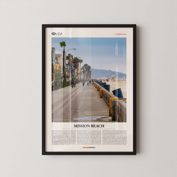 Mission Beach Print Black And White Queensland Wall Art Poster Photo Australia