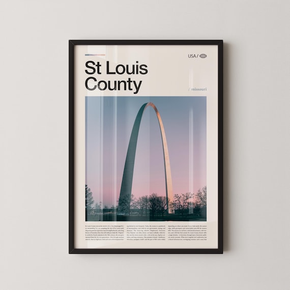 St Louis County Missouri Gateway Arch Sunset Photography Poster