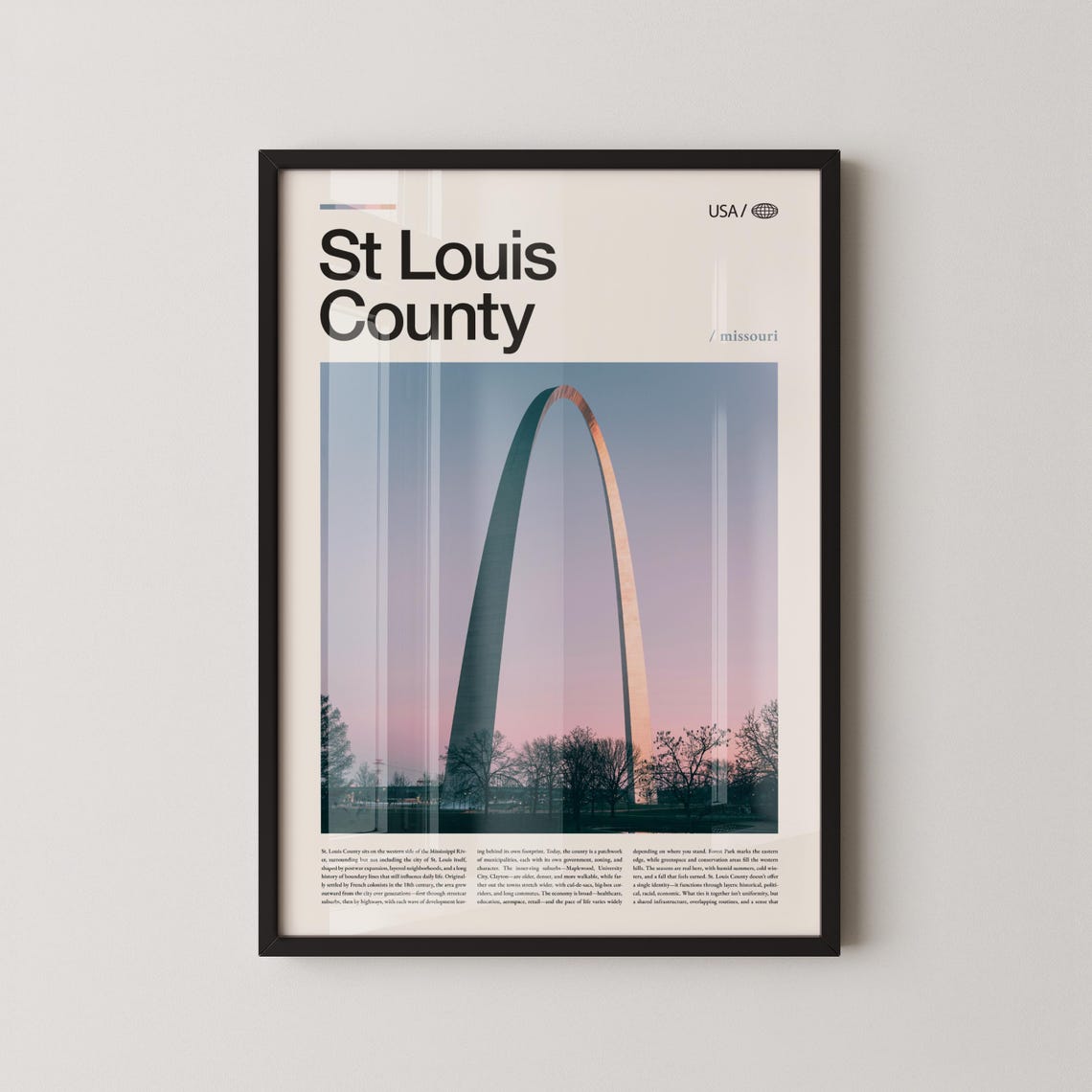 St Louis County Missouri Gateway Arch Sunset Photography Poster