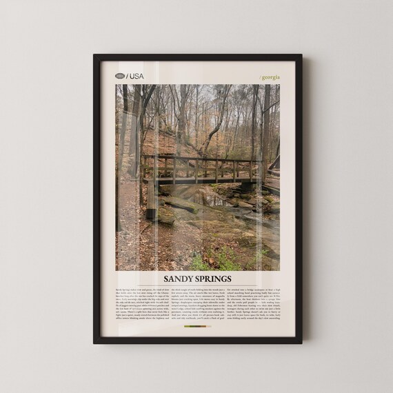 Sandy Springs Georgia Forest Creek Bridge Editorial Travel Poster