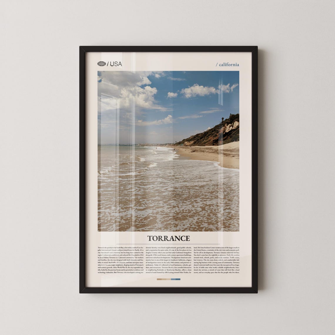 Torrance Beach California Wide Shoreline Cliffs Panorama Poster