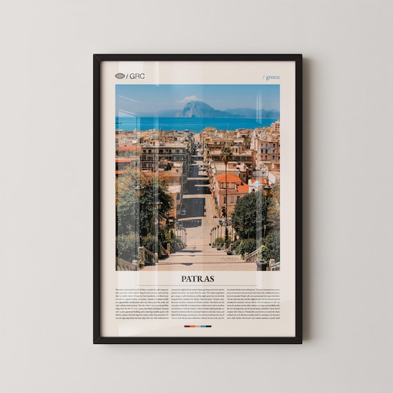 Patras Greece Coastal City Street View Sea Photo Travel Poster