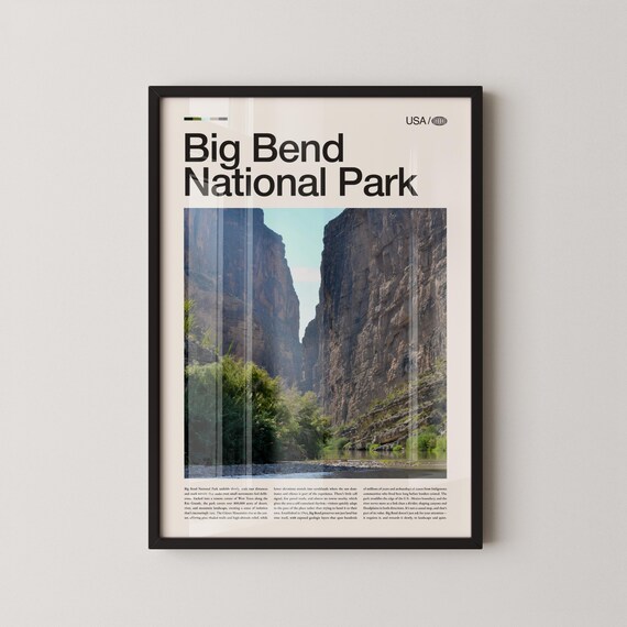 Big Bend National Park Rio Grande Canyon Texas Desert Travel Poster