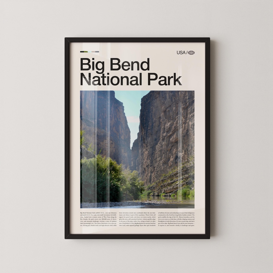 Big Bend National Park Rio Grande Canyon Texas Desert Travel Poster