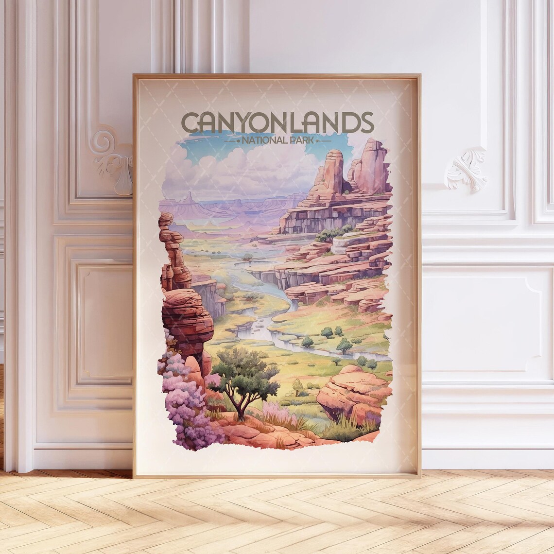 Canyonlands National Park Watercolor Travel Poster