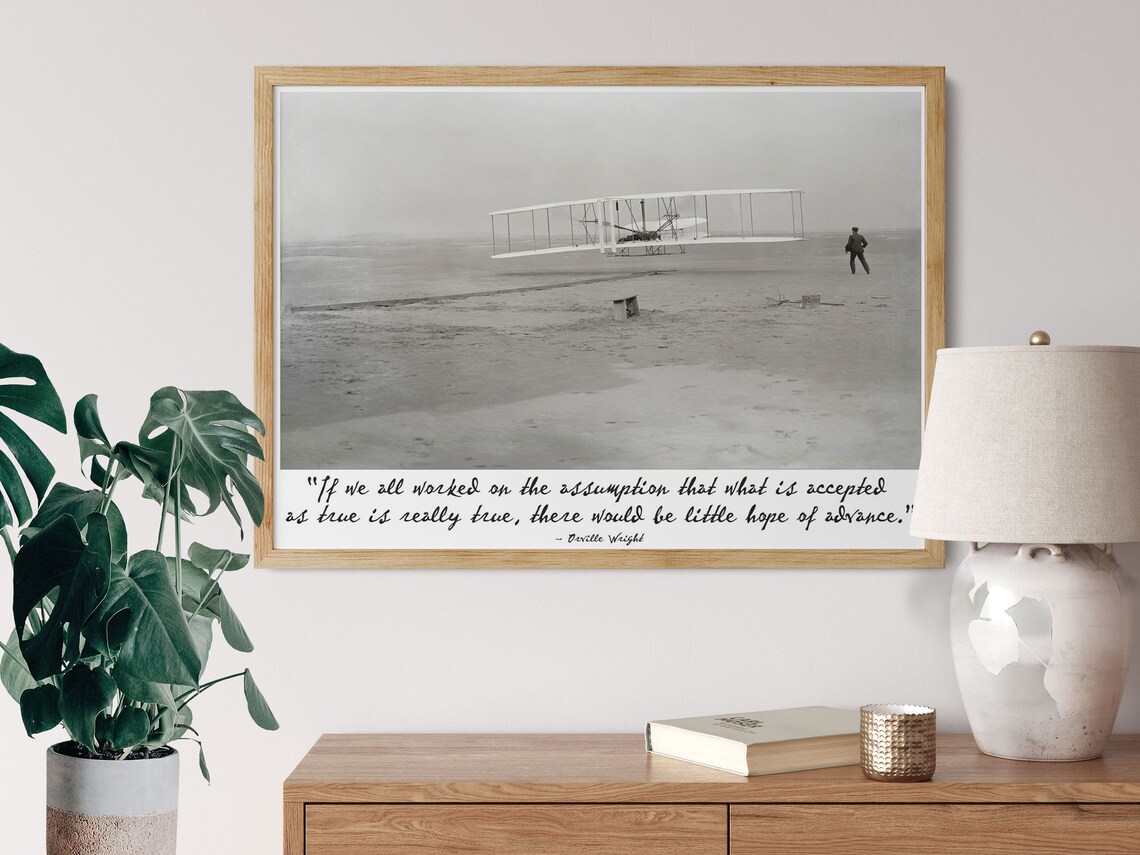 Orville Wright 1903 First Flight Kitty Hawk Aviation Quote Poster