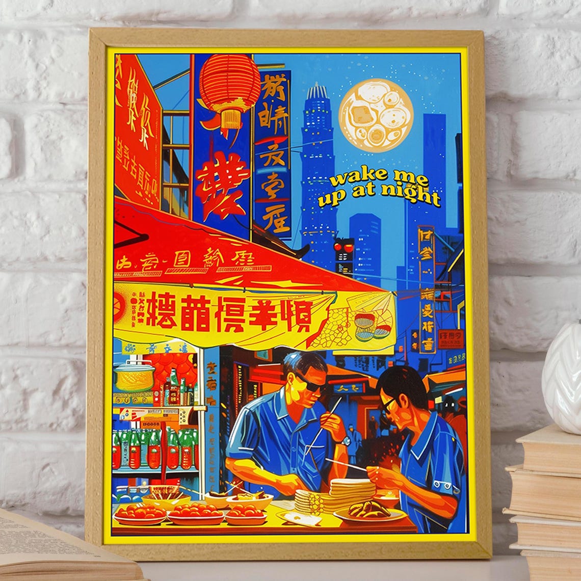 Night Market Street Food Art Print Neon Cityscape Asian Cuisine Wall Art For Modern Urban Home Decor Poster Or Print - Image 2