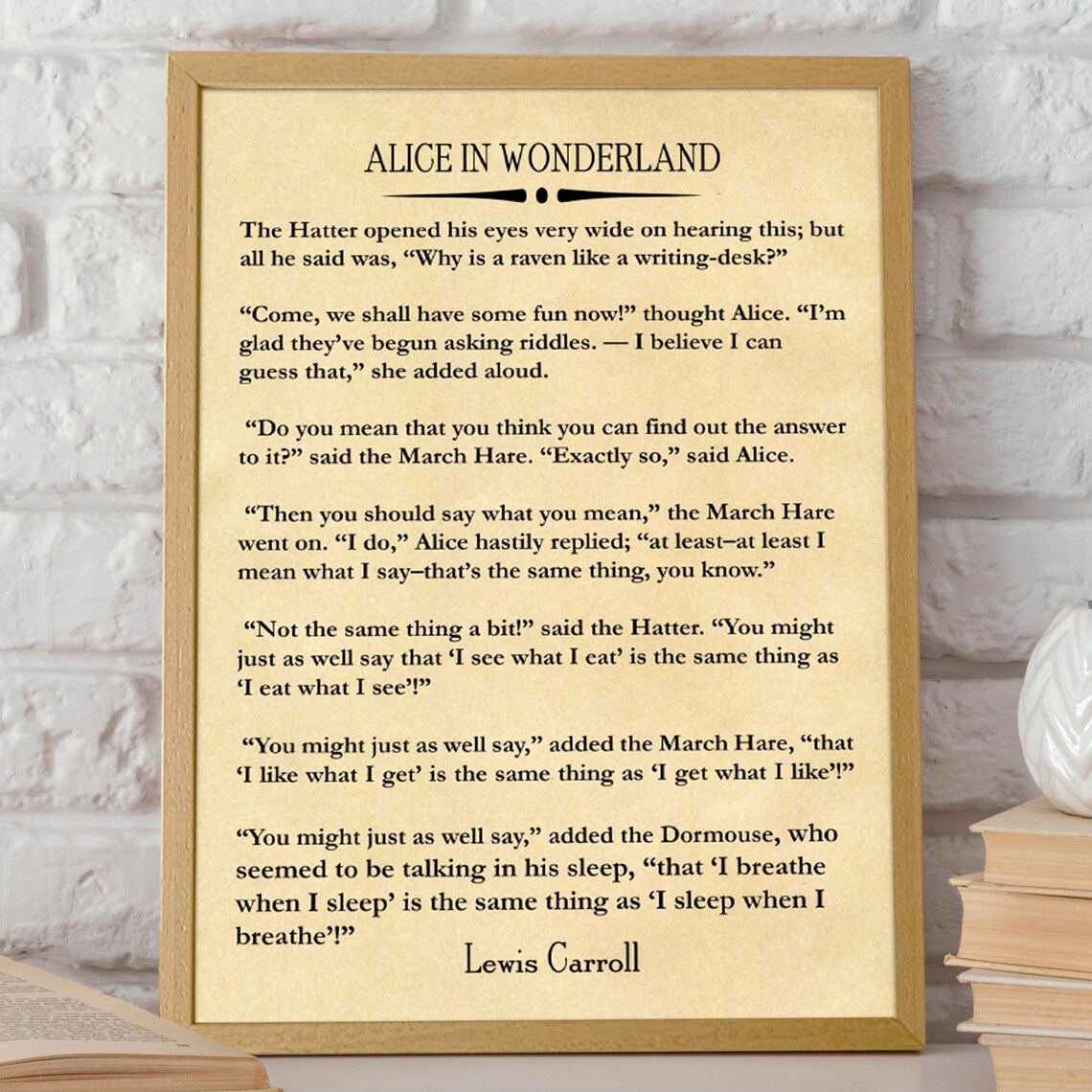 Alice In Wonderland Quote, Lewis Carroll Poster Print