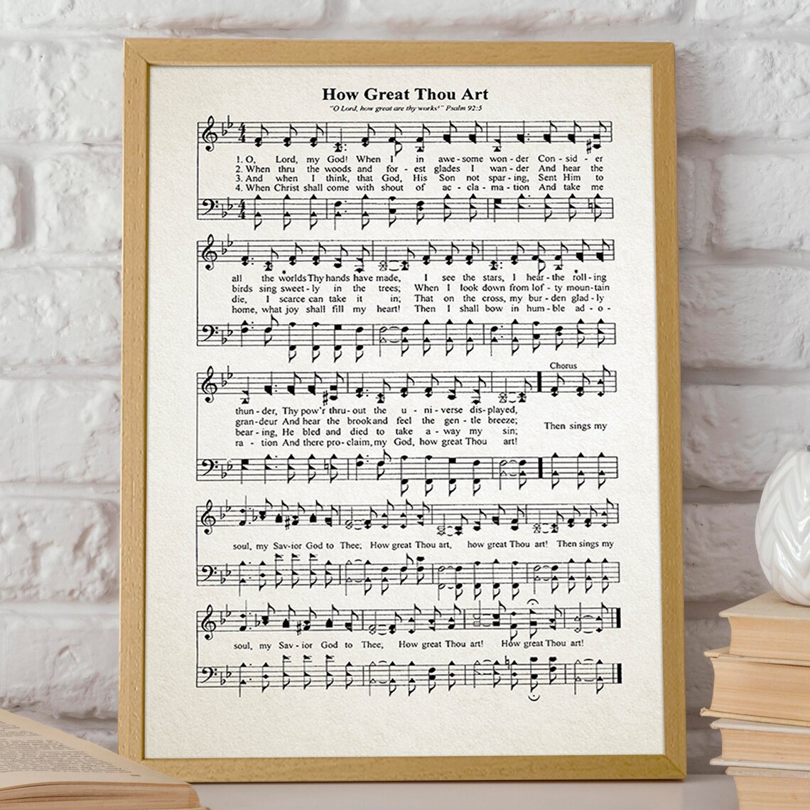 How Great Thou Art Music Sheet Lyrics Poster - Image 2