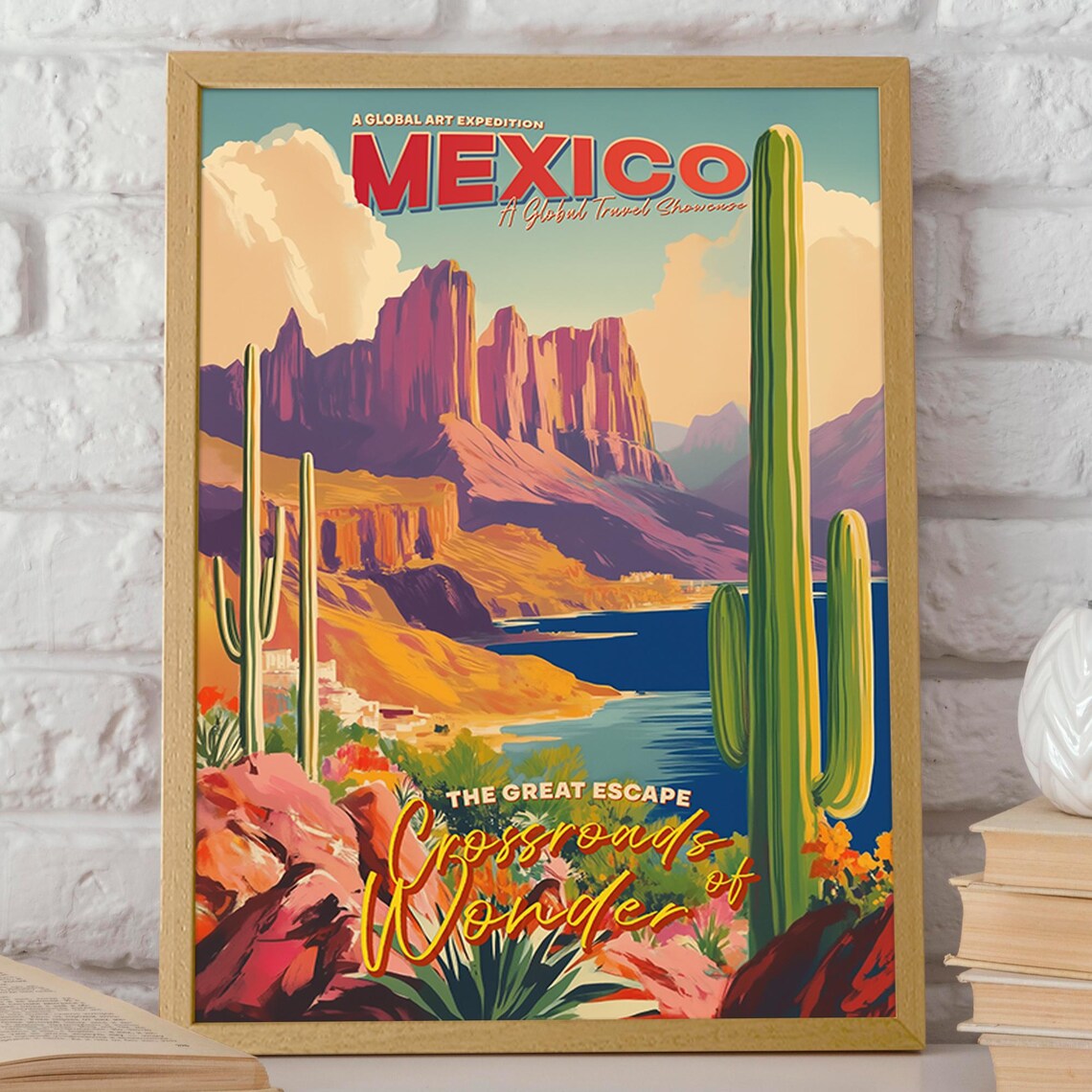 Mexican Canyon Retro Desert Landscape Travel Poster - Image 2