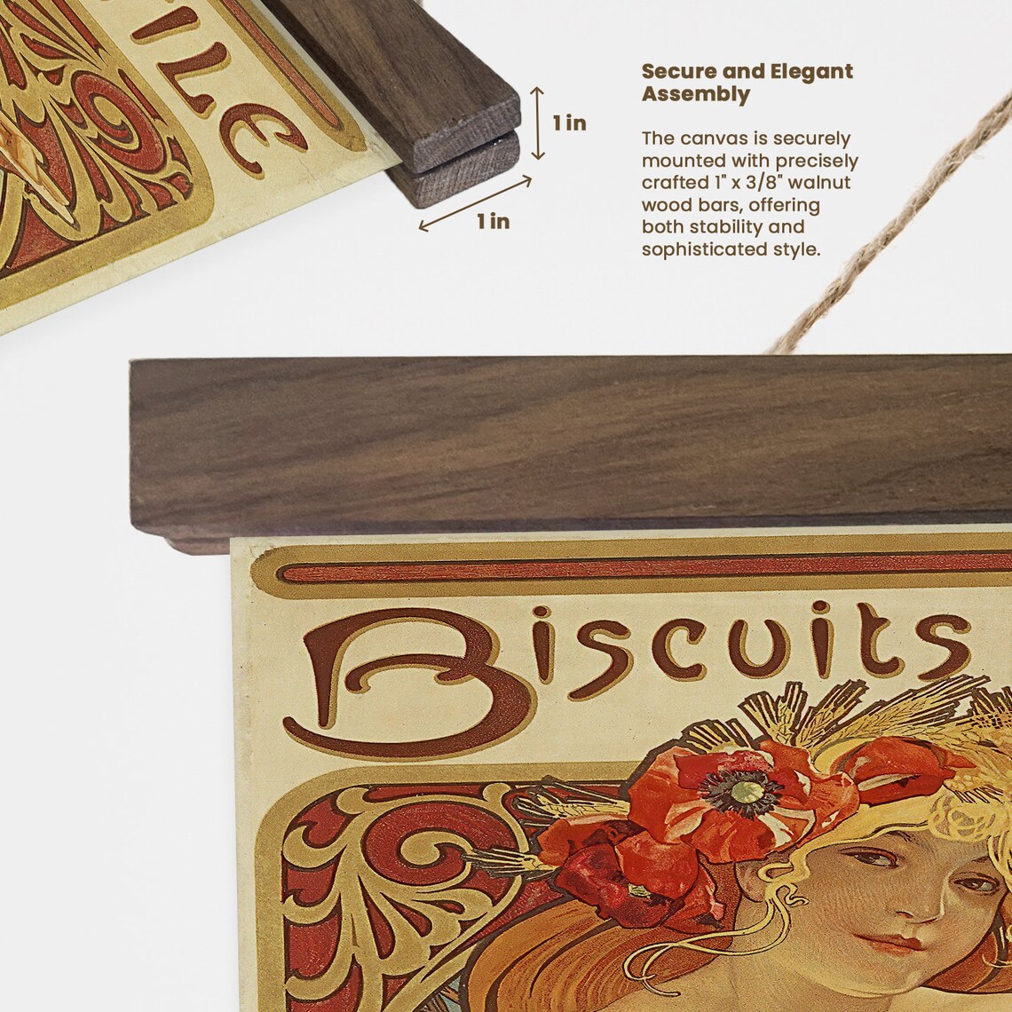 Alphonse Mucha Art Nouveau Biscuits Lefvre Utile 1896 Print - Image 2