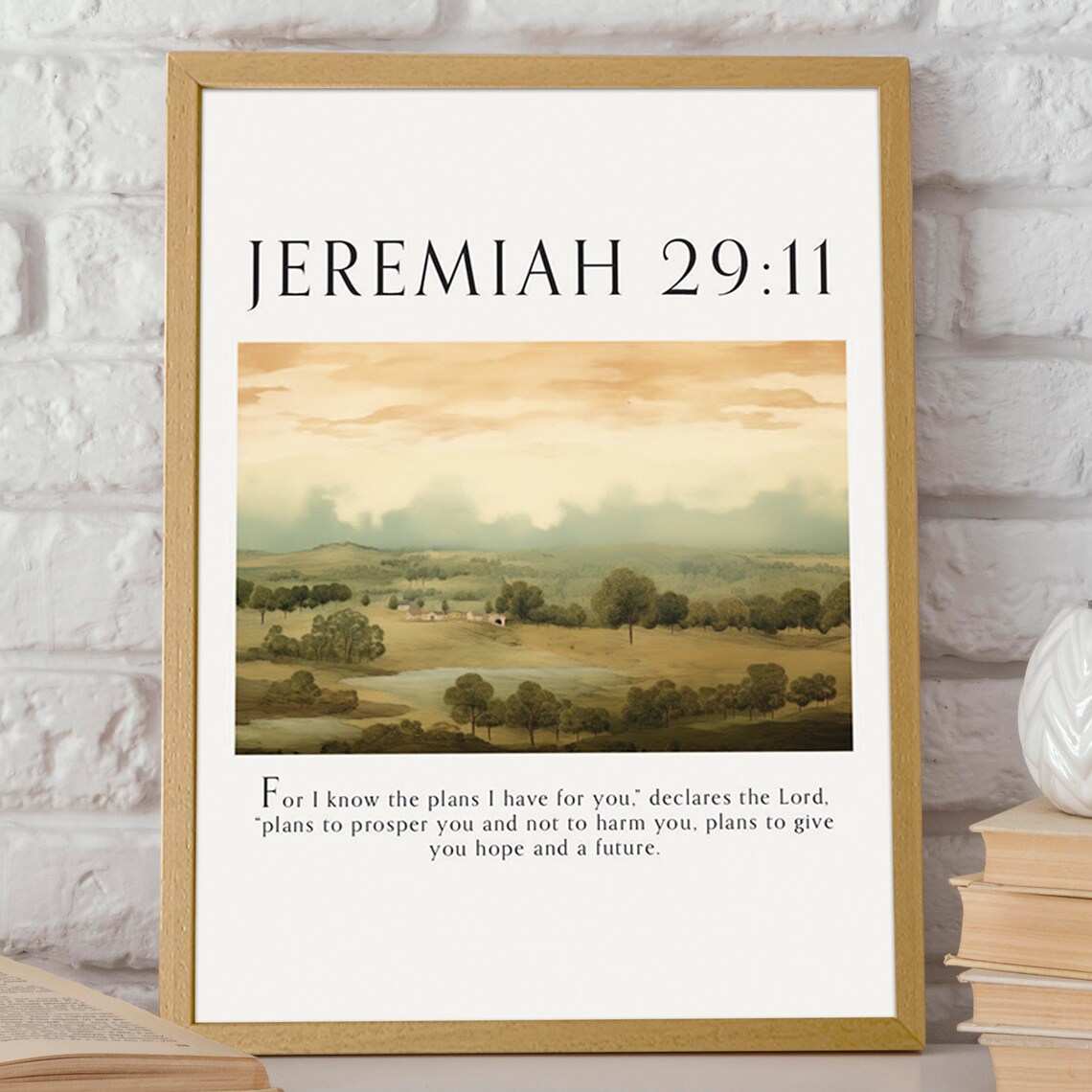 Jeremiah 29:11 Vintage Scripture Wall Art Print - Image 2