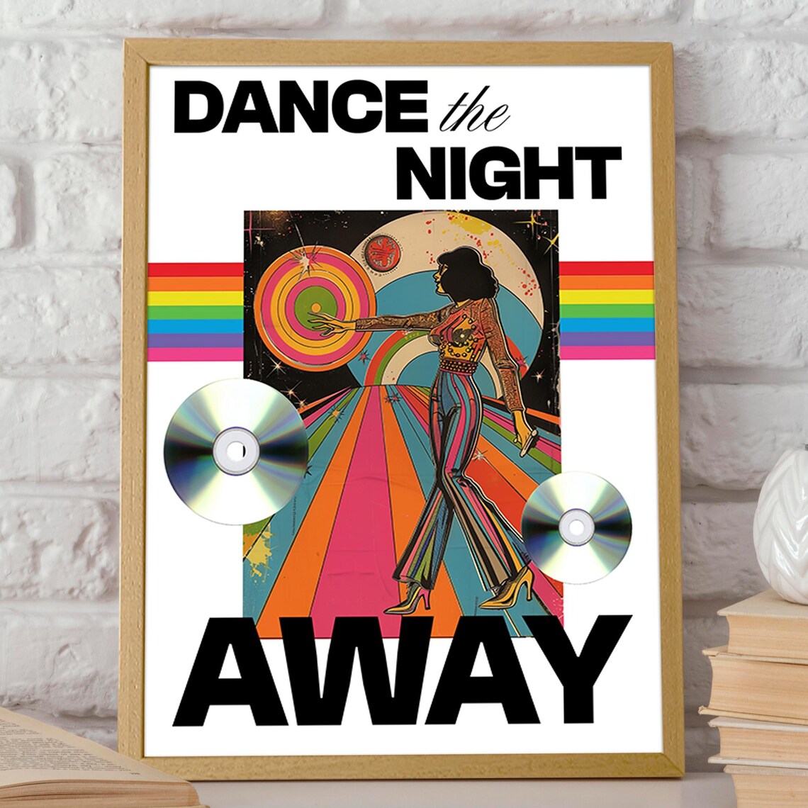 Dance The Night Away 70s Psychedelic Disco Dancer Retro Poster - Image 2