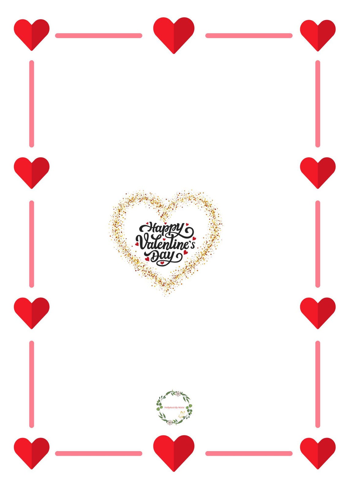 Happy Valentine's Day Teddy Bear Holding A Glitter Heart Art Print - Image 2