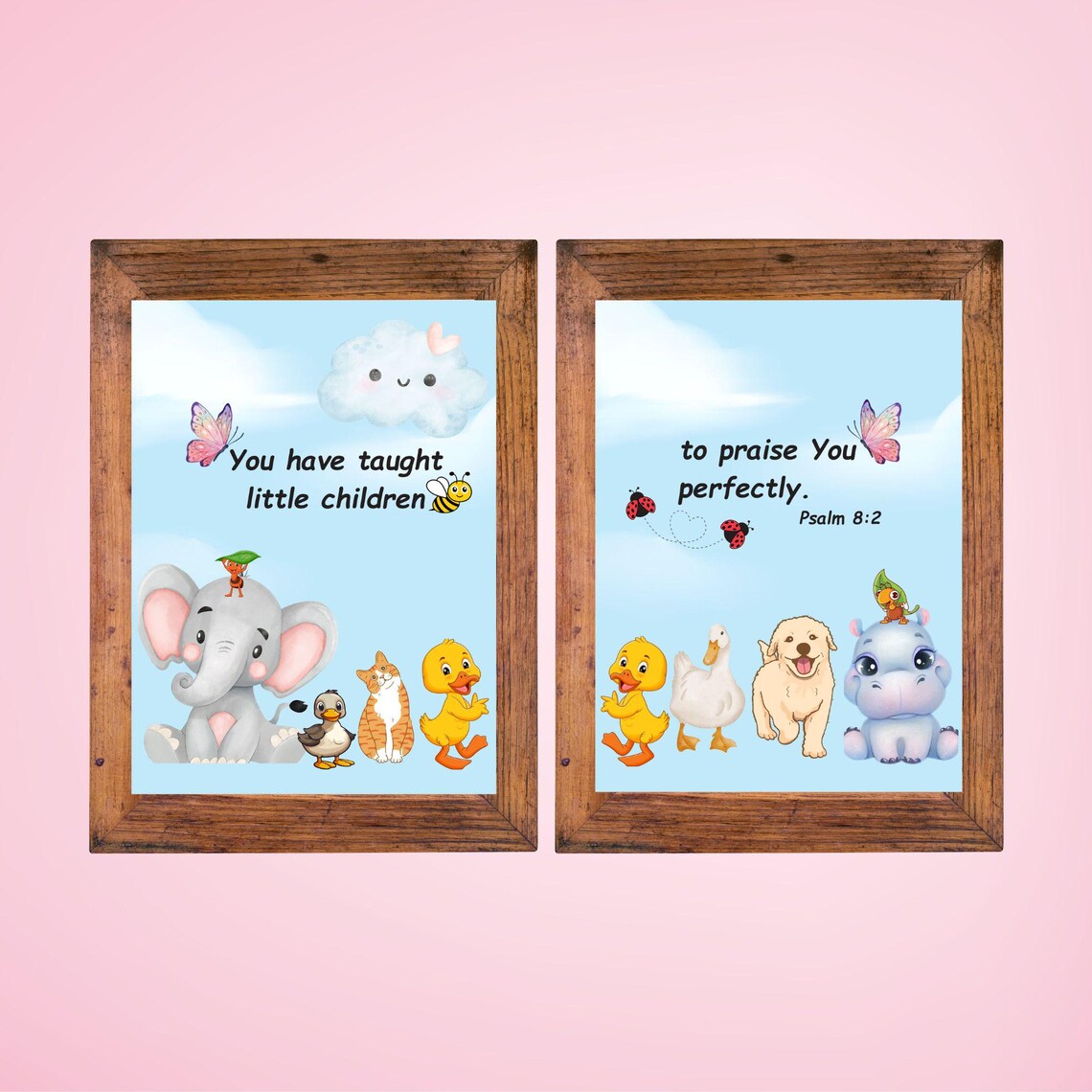 You Have Taught Little Children To Praise You Psalm 8:2 Kids Nursery Poster - Image 2