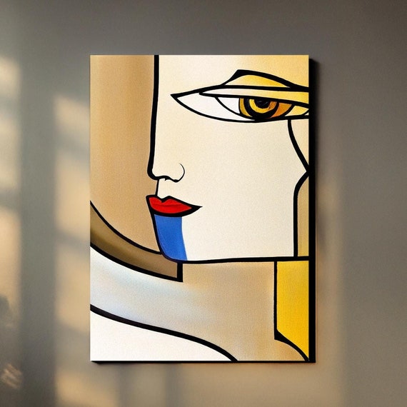 Helen Abstract Cubism Inspired Artwork Print Modern Minimalist Wall Art Picasso Style Painting Unique Art Gift Home Decor Etsy Art