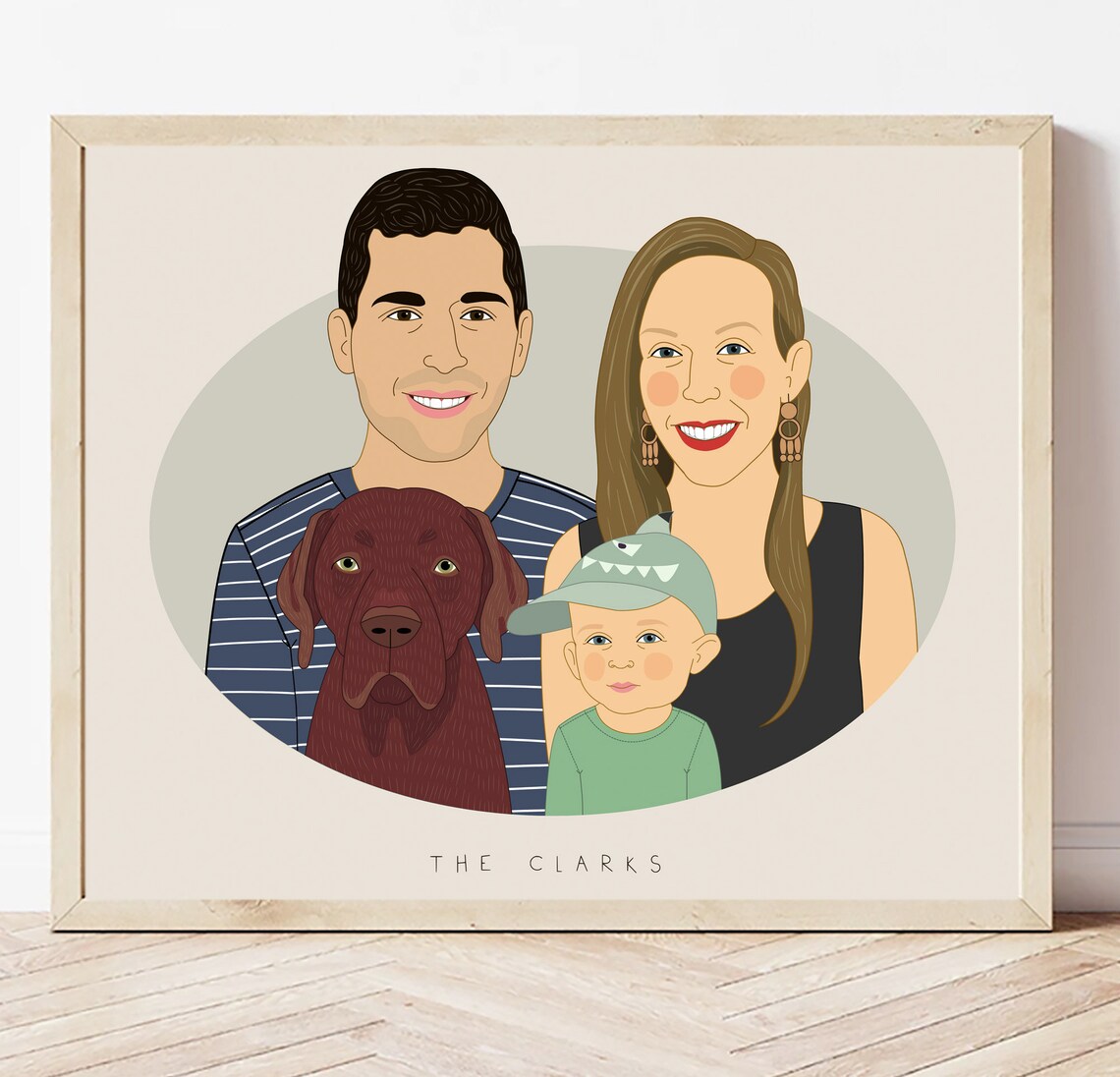 The Mehta-Kaurs Family With Black Dog Custom Portrait Poster - Image 3