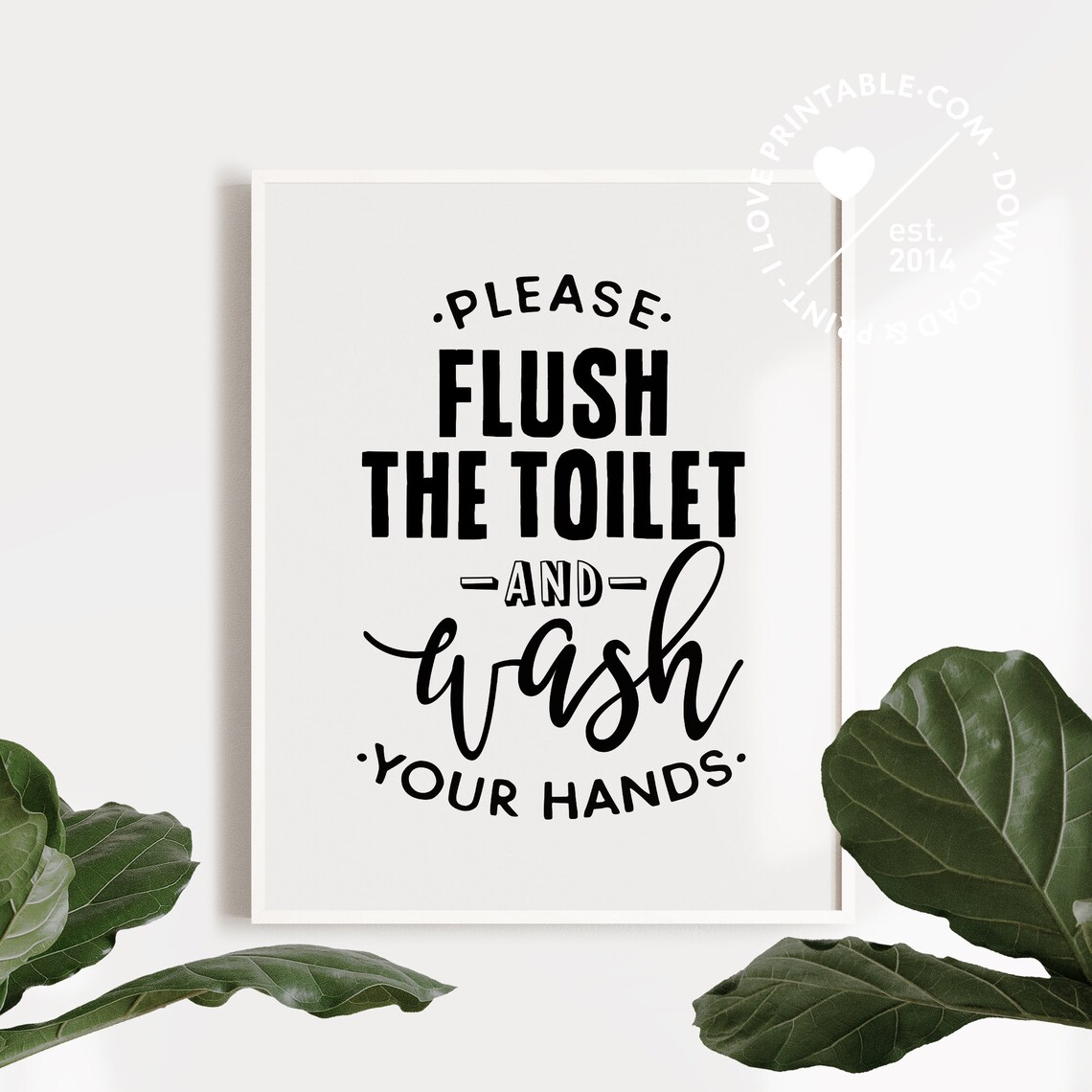 Flush The Toilet Sign Kids Bathroom Rules Art Print
