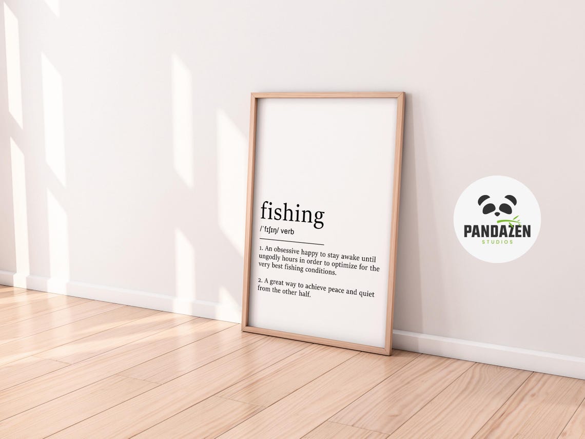 Fishing Definition Quote Poster Bass Fishing Home Art Funny Fishing Poster Course Fishing Outdoor Print Funny Quotes Typography Decor - Image 5