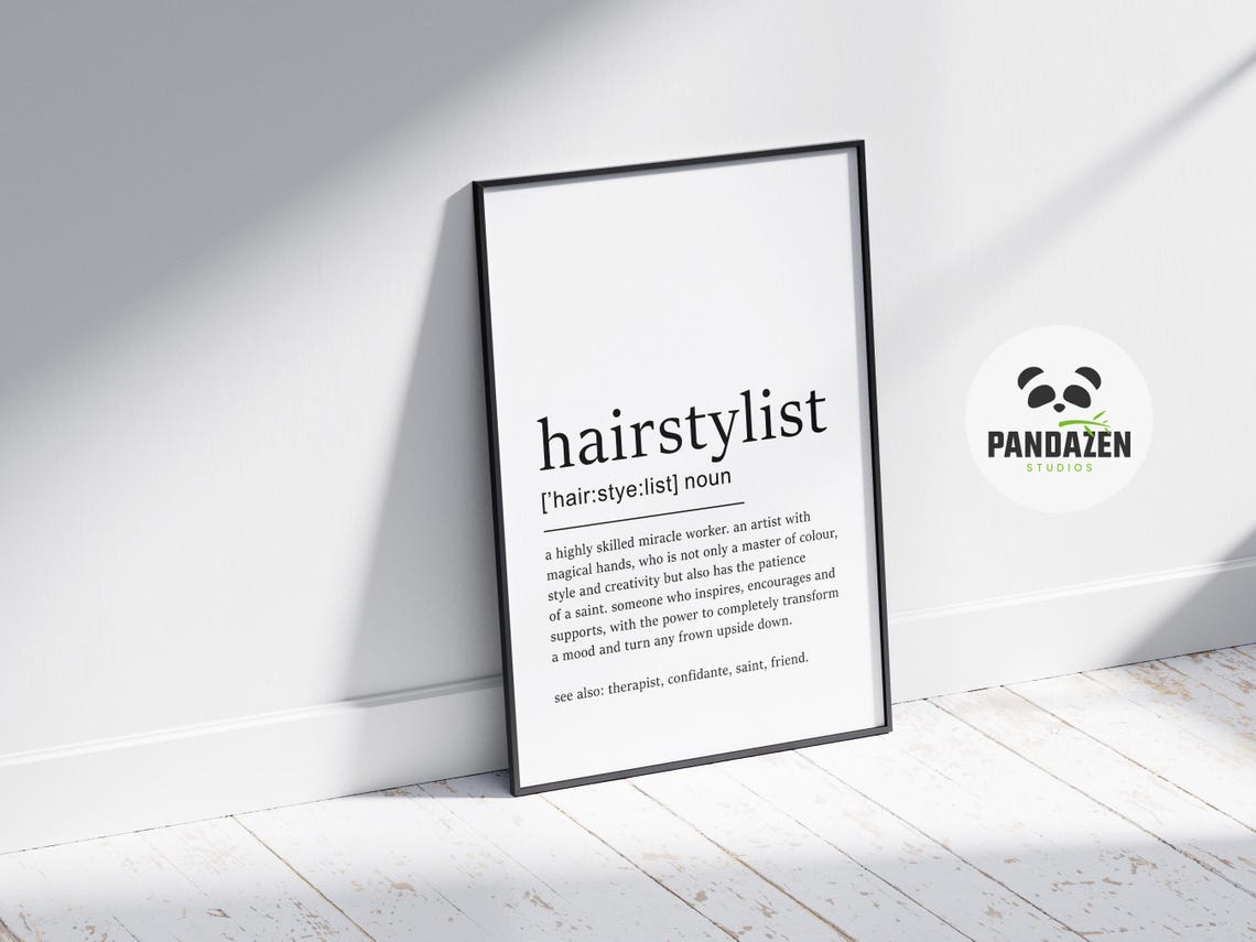 Hairstylist Definition Print Hair Stylist Gifts For Hairstylists Hairstylist Gift Salon Wall Art Hairdresser Hair Salon Decor - Image 2