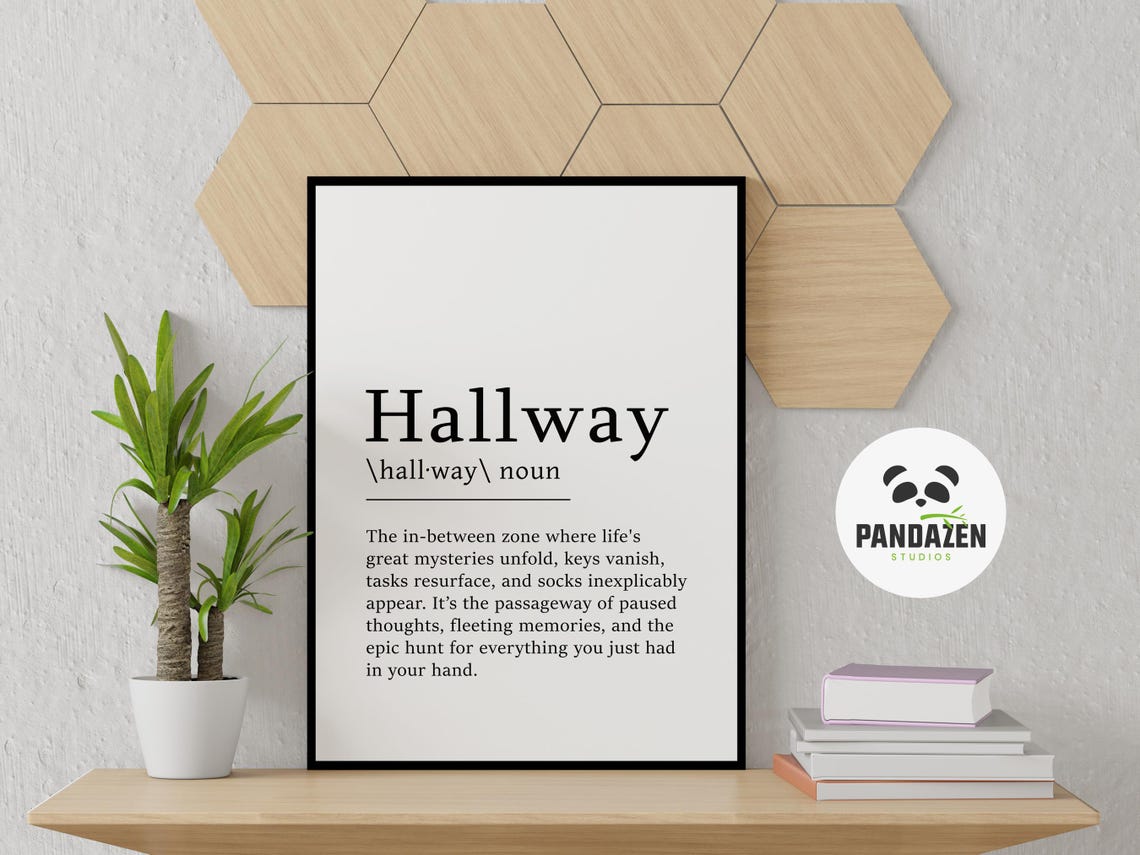 Hallway Definition Lost Keys Socks Funny Home Dictionary Poster - Image 7