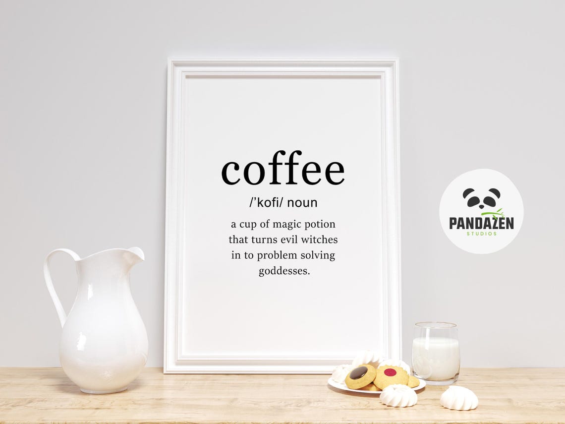 Coffee Magic Potion Funny Dictionary Definition Typography Poster - Image 3