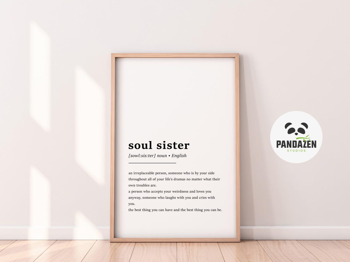 Soul Sister Definition Irreplaceable Person Friendship Art Poster - Image 3