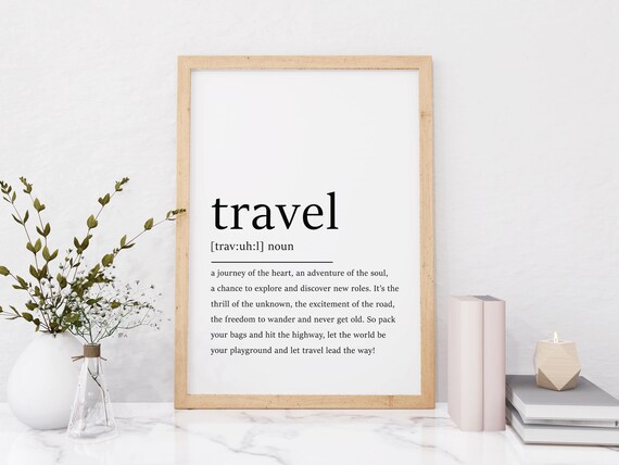 Travel Dictionary Definition Minimalist Wanderlust Adventure Quote Poster