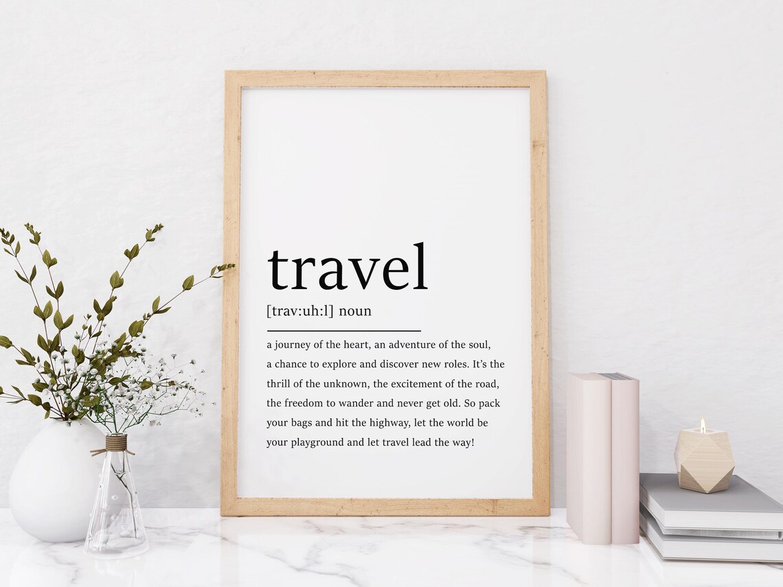 Travel Dictionary Definition Minimalist Wanderlust Adventure Quote Poster