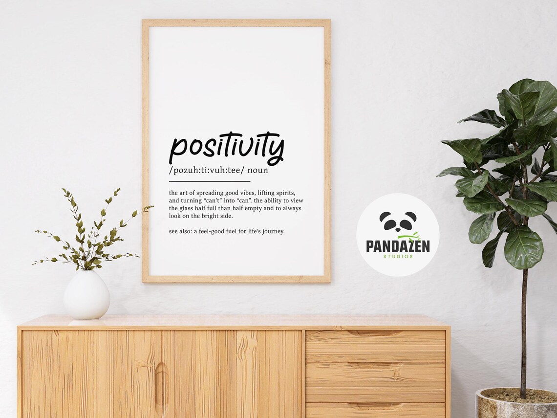 Positivity Definition Inspirational Typography Print Uplifting Good Vibes Wall Decor - Image 7