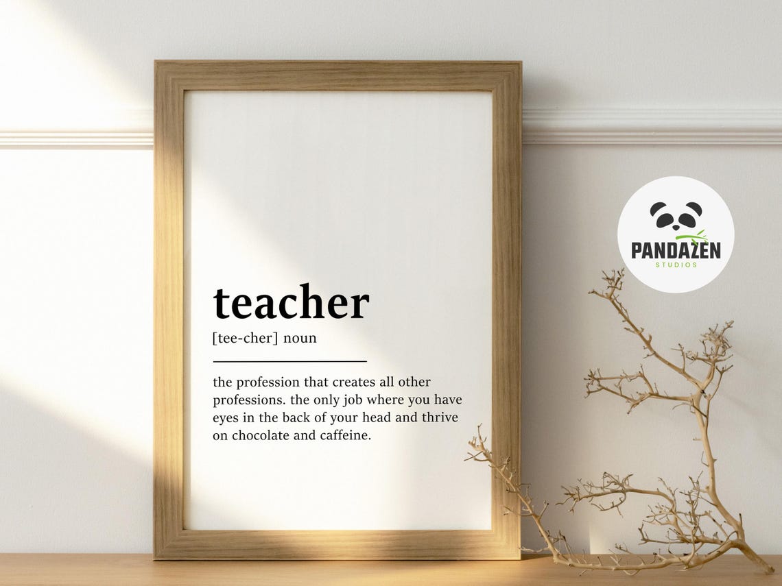 Teacher Dictionary Definition Inspirational Classroom Quote Poster - Image 2